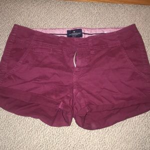 Maroon American Eagle shorts